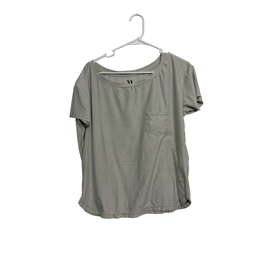Vuori T-Shirt Performance Scoop Neck Sage Green Chest Pocket VW106 Small